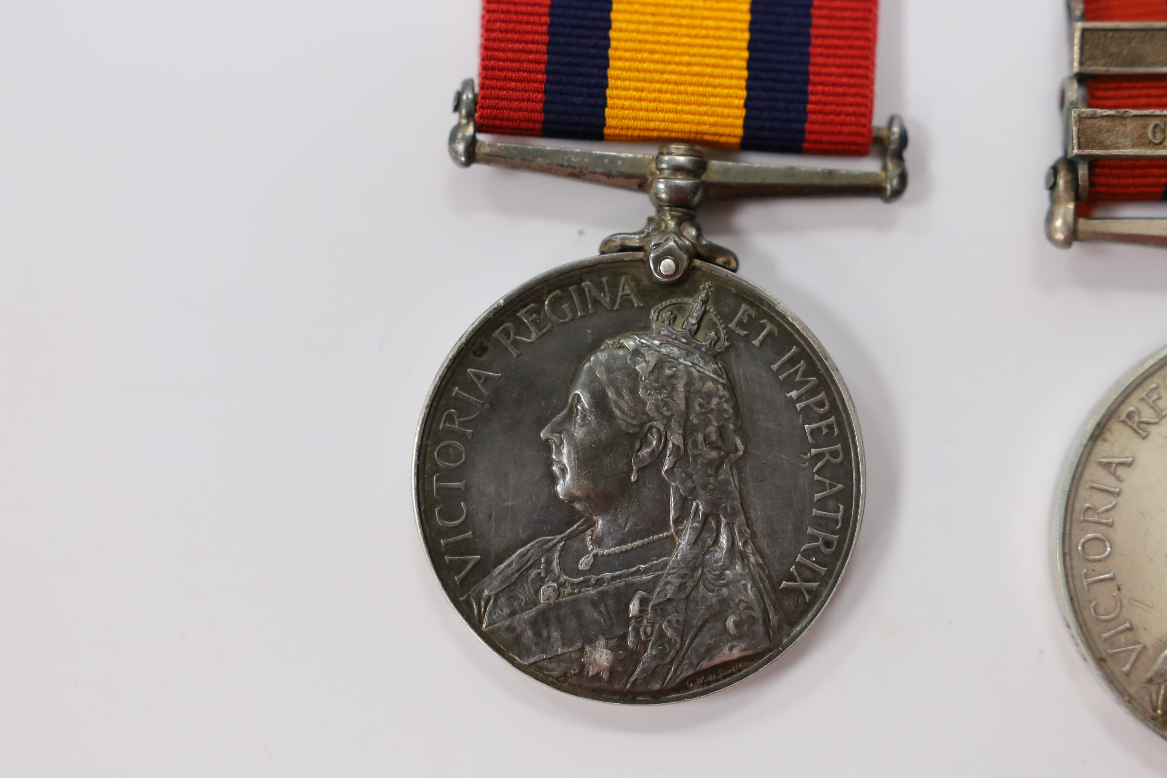 Three Queen's South Africa Medals; Trans & CC to 493 Tpr. T.R.Keegan, W.Prov.M.R.; part erased to 642 Pte E.Boyce Quuenstown Rifle Vol and disc only with Trans and OFS to 2234 Pte J.Martin4th Batt Highland Lt Infy